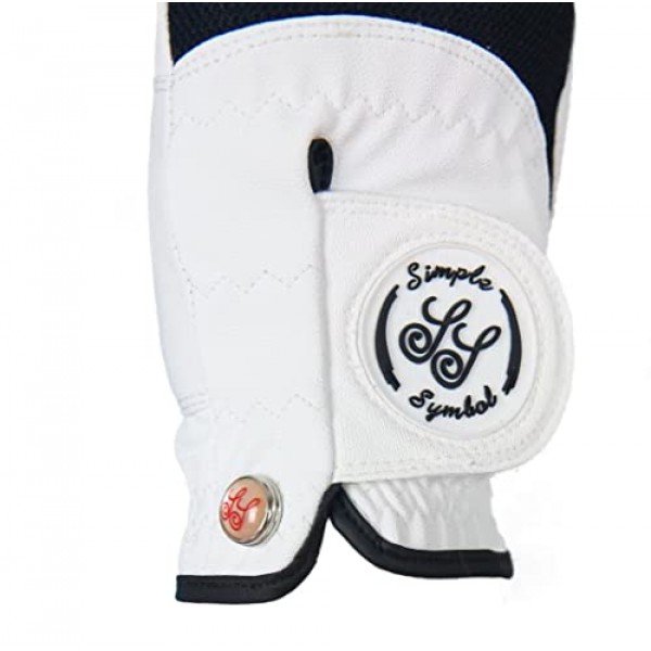 SIMPLE SYMBOL 남성용 골프 장갑 프리미엄 합성 가죽, 순 직물, 안정적인 그립, 식스 팩 값 왼손 오른손(왼쪽은 왼손에 착용, 오른쪽은 오른손에 착용)