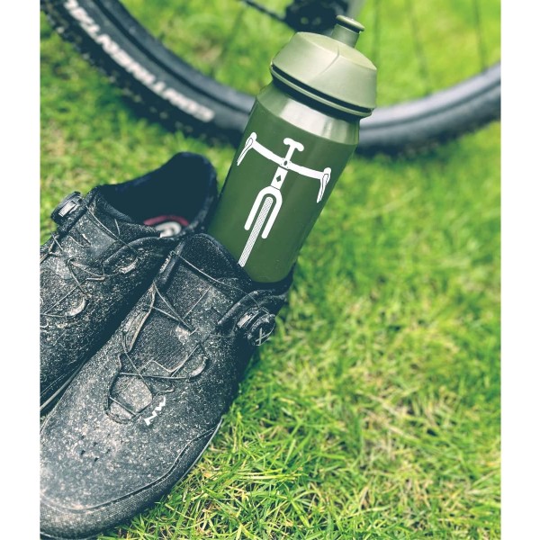 powermenschofficial GRAVEL 자전거 포장 자전거 병 2개 세트 | 100% 생분해성 | BPA 프리 500ml 올리브 화이트