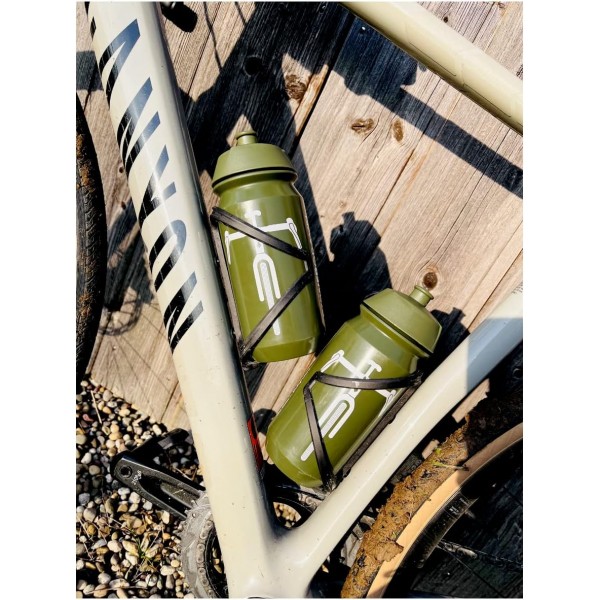 powermenschofficial GRAVEL 자전거 포장 자전거 병 2개 세트 | 100% 생분해성 | BPA 프리 500ml 올리브 화이트