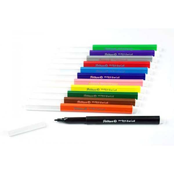 Pelikan Markana 트위스트 세척 가능 마커, 삼각형 배럴, 12/세트, 각 1세트(303212US)
