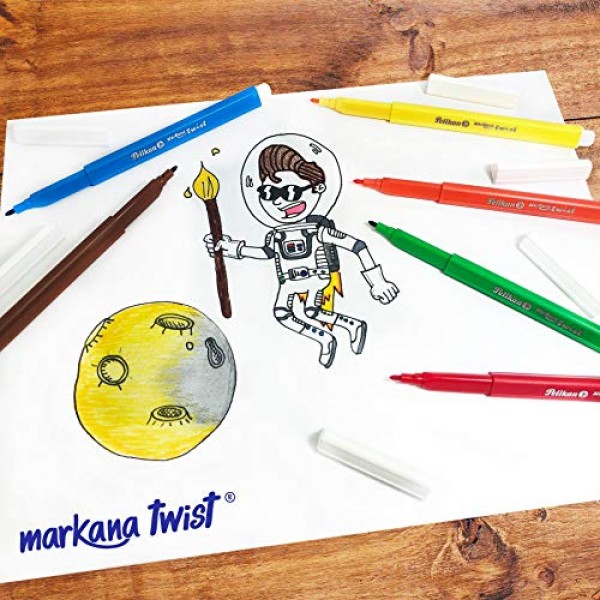 Pelikan Markana 트위스트 세척 가능 마커, 삼각형 배럴, 12/세트, 각 1세트(303212US)