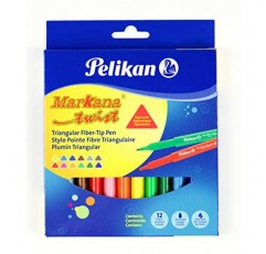 Pelikan Markana 트위스트 세척 가능 마커, 삼각형 배럴, 12/세트, 각 1세트(303212US)