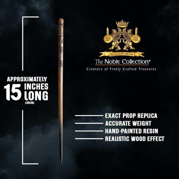 The Noble Collection - Cedric Diggory 캐릭터 지팡이 - 이름표가 있는 15인치(38cm) Wizarding World 지팡이 - 해리포터 영화 세트 영화 소품 지팡이