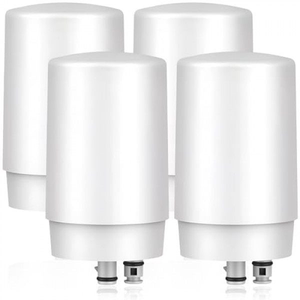 Brita®용 수도꼭지 정수 필터 교체: 수돗물용 Brita® 수도꼭지 장착형 정수 시스템과 호환되는 싱크 필터 부착물 - 흰색 - 4개