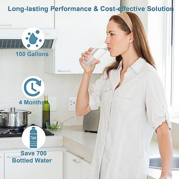 Brita®용 수도꼭지 정수 필터 교체: 수돗물용 Brita® 수도꼭지 장착형 정수 시스템과 호환되는 싱크 필터 부착물 - 흰색 - 4개