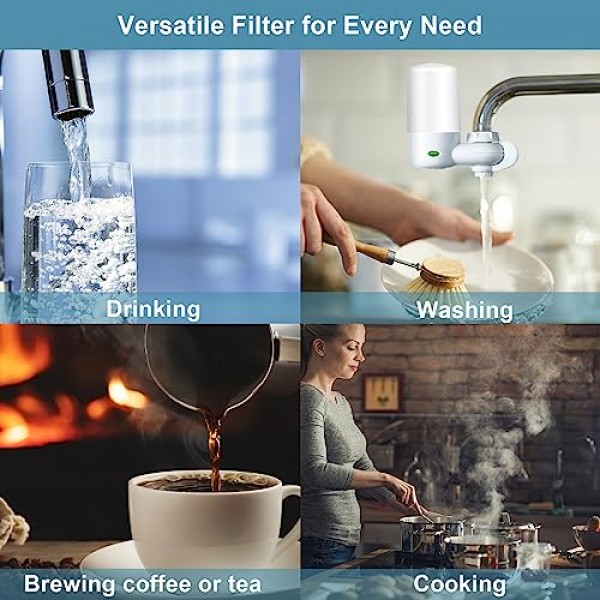 Brita®용 수도꼭지 정수 필터 교체: 수돗물용 Brita® 수도꼭지 장착형 정수 시스템과 호환되는 싱크 필터 부착물 - 흰색 - 4개