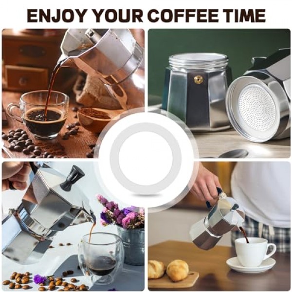 알루미늄 스토브 탑 커피 메이커 냄비 교체 부품 용 Tobaiwind 가스켓 씰 링 예비 식품 등급 실리콘 가스켓 4 컵 (8 개)