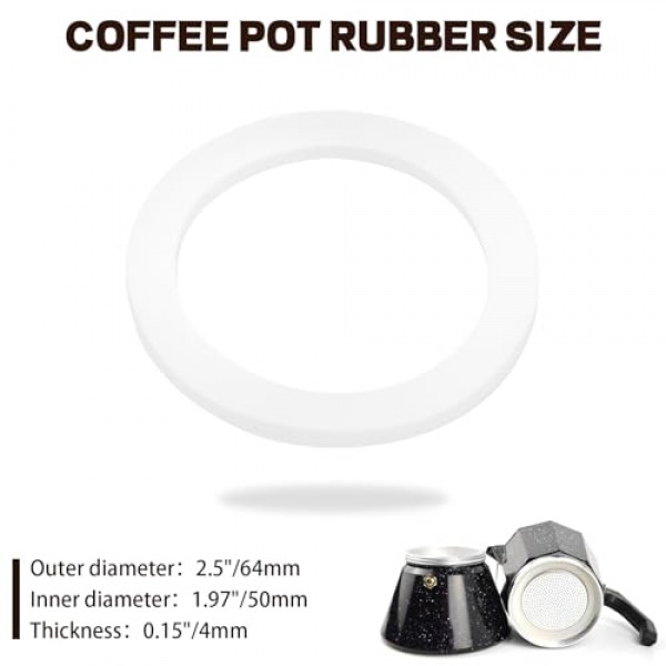 알루미늄 스토브 탑 커피 메이커 냄비 교체 부품 용 Tobaiwind 가스켓 씰 링 예비 식품 등급 실리콘 가스켓 4 컵 (8 개)