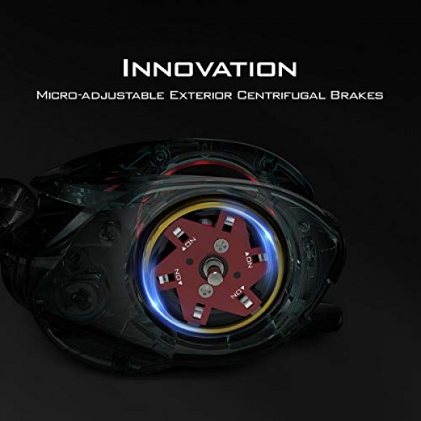 KastKing Speed ​​Demon Elite 낚시 릴, 8.6:1 기어비 베이트캐스팅 릴, 매우 부드러운 드래그 최대 18파운드, 10+1 차폐 스테인레스 스틸 BB, CNC 경량 알루미늄 프레임