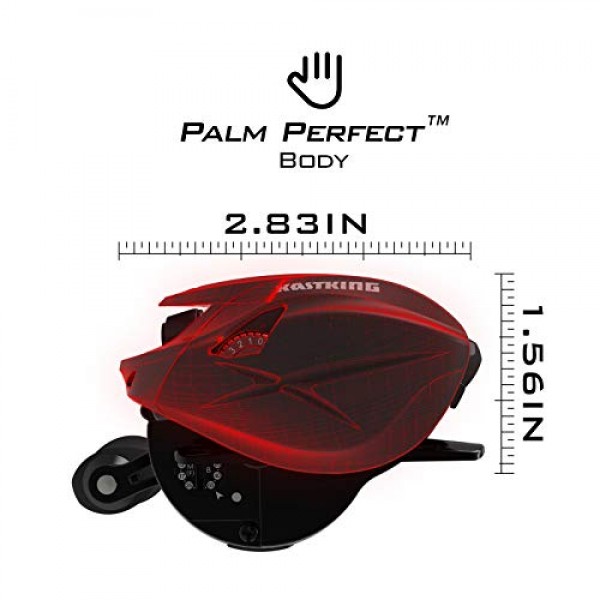 KastKing Speed ​​Demon Elite 낚시 릴, 8.6:1 기어비 베이트캐스팅 릴, 매우 부드러운 드래그 최대 18파운드, 10+1 차폐 스테인레스 스틸 BB, CNC 경량 알루미늄 프레임