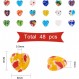 UR URIFEHALL 96Pcs Lampwork Millefiori 유리 구슬 플랫 하트 스페이서 비즈 DIY 쥬얼리 팔찌 목걸이 기념 기념일 생일 선물 하트 Millefiori 비즈, 8x8x3mm, 96pcs