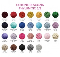 Panini Tessuti, 타래 4개 Phylum 제목 3 - 코바늘 크기 번호 3용 면사 - 스코틀랜드 스레드 - 이탈리아산 - 크로셰에 사용할 수 있는 여러 색상 - 4 x 100g - 280m