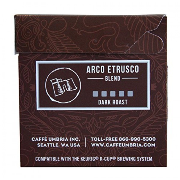 Caffe Umbria 1인용 커피 컵, 아르코 에트루스코 블렌드, 12개