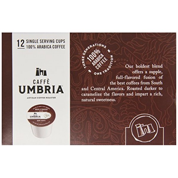 Caffe Umbria 1인용 커피 컵, 아르코 에트루스코 블렌드, 12개
