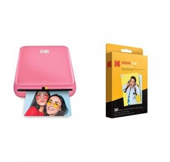 Bluetooth/NFC, Zink 기술(파란색) 및 Kodak 2x3 프리미엄 Zink 인화지(50매)가 적용된 KODAK Step Instant 컬러 포토 프린터 Kodak Smile과 호환 가능