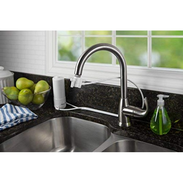 Home Master HM-MINI-1CCB 조리대 수전 필터, 1500갤런 교체 가능 필터, 1미크론 절대, 강력한 촉매 탄소, 클로라민, 염소, 화학 물질, VOC 등 제거, 미국산