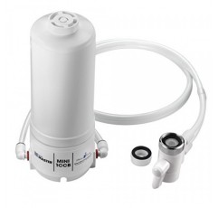 Home Master HM-MINI-1CCB 조리대 수전 필터, 1500갤런 교체 가능 필터, 1미크론 절대, 강력한 촉매 탄소, 클로라민, 염소, 화학 물질, VOC 등 제거, 미국산