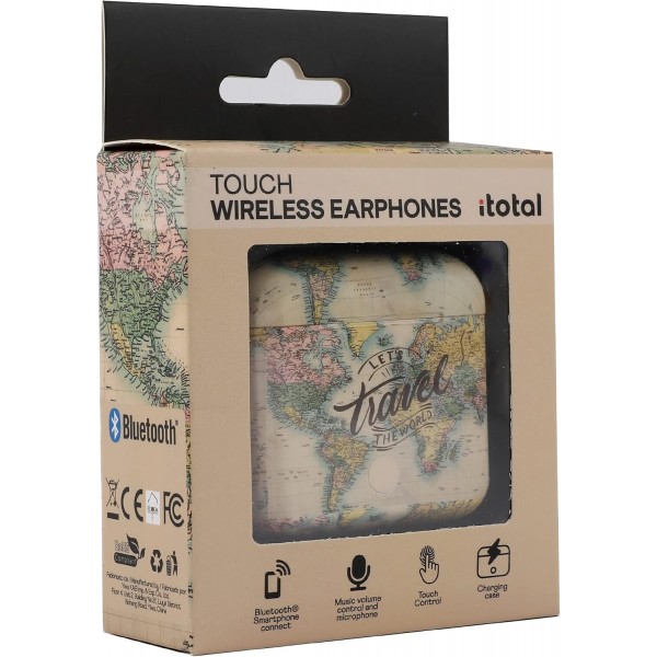 I-TOTAL® - 충전 케이스가 있는 Bluetooth 헤드폰, Bluetooth 헤드폰, 마이크가 있는 무선 헤드폰/iPhone용 Samsung Huawei Xiaomi, One Plus(구 MAP)