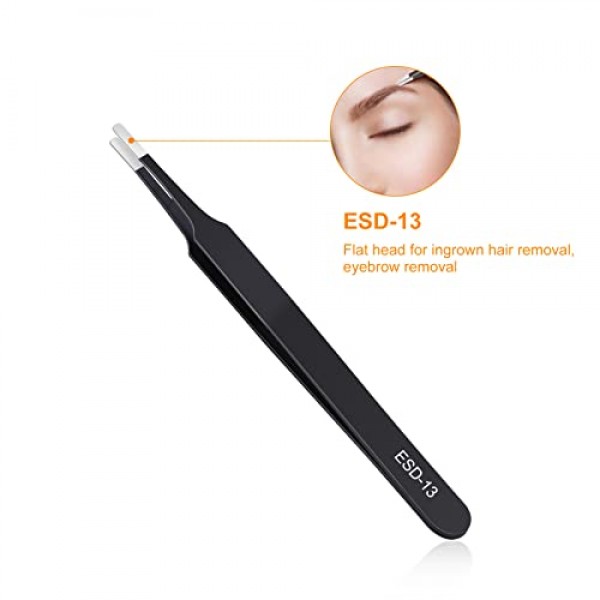 3PCS 정밀 핀셋 세트, 전자 제품, 납땜, 실험실 작업, 보석 만들기, 모델, 공예용 핀셋의 업그레이드된 정전기 방지 스테인레스 스틸