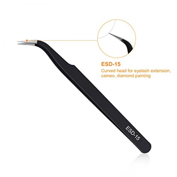 3PCS 정밀 핀셋 세트, 전자 제품, 납땜, 실험실 작업, 보석 만들기, 모델, 공예용 핀셋의 업그레이드된 정전기 방지 스테인레스 스틸