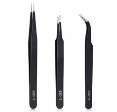 3PCS 정밀 핀셋 세트, 전자 제품, 납땜, 실험실 작업, 보석 만들기, 모델, 공예용 핀셋의 업그레이드된 정전기 방지 스테인레스 스틸
