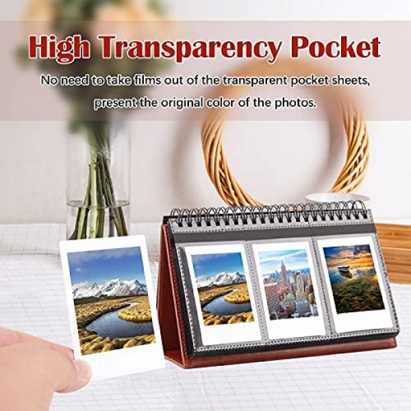 Fujifilm Instax Mini 11 12 9 40 Evo Liplay 8 7+ 즉석 카메라, 96포켓 데스크 캘린더용 Instax 미니 사진 앨범 Polaroid Kodak Zink 2x3 필름 및 Kpop 사진 카드용 폴라로이드 사진 앨범(갈색)