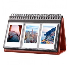 Fujifilm Instax Mini 11 12 9 40 Evo Liplay 8 7+ 즉석 카메라, 96포켓 데스크 캘린더용 Instax 미니 사진 앨범 Polaroid Kodak Zink 2x3 필름 및 Kpop 사진 카드용 폴라로이드 사진 앨범(갈색)