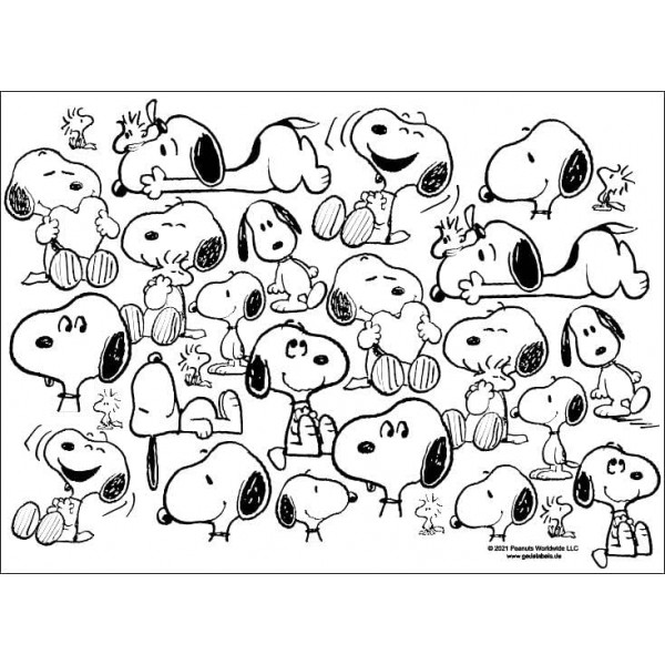 GEDA LABELS Unisex 주니어 스누피무늬 물병, 유리병, 흑백, 500ml