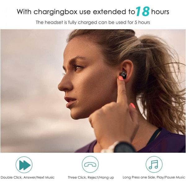 Xiaomi 헤드폰 Bluetooth Xiaomi Redmi Buds 3 Lite, 충전 케이스가 있는 Bluetooth 헤드폰, 배터리 수명이 긴 Xiaomi 헤드폰 인이어 헤드폰, 터치 컨트롤, 소음 제거, 스포츠용, 업무용