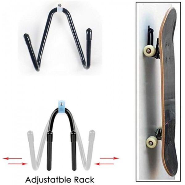 Vcedas 2 팩 스케이트 보드 벽 마운트 스케이트 보드 브래킷 스케이트 보드, 서핑 스케이트 또는 롱 보드를 걸기위한 나사가있는 벽 걸이 걸이 홀더 Pennyboard Snowboard