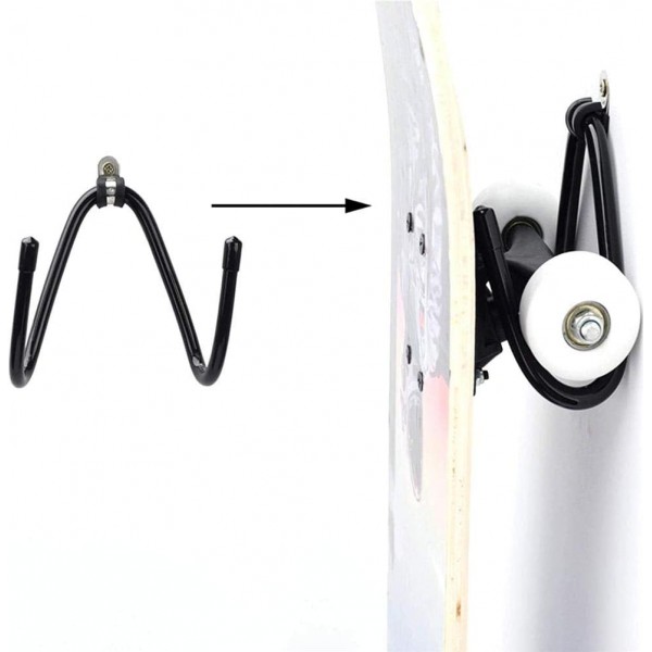 Vcedas 2 팩 스케이트 보드 벽 마운트 스케이트 보드 브래킷 스케이트 보드, 서핑 스케이트 또는 롱 보드를 걸기위한 나사가있는 벽 걸이 걸이 홀더 Pennyboard Snowboard