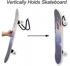 Vcedas 2 팩 스케이트 보드 벽 마운트 스케이트 보드 브래킷 스케이트 보드, 서핑 스케이트 또는 롱 보드를 걸기위한 나사가있는 벽 걸이 걸이 홀더 Pennyboard Snowboard
