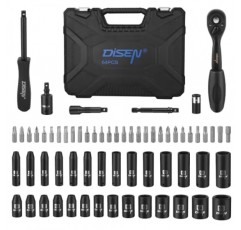 1/4'' 드라이브 소켓 세트, 미터법(4-15mm), 72톱니 래칫 렌치가 포함된 깊고 얕은, 가정 및 자동차 수리용 범용 조인트 및 파워 드릴 어댑터