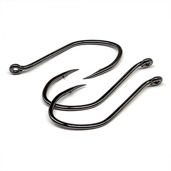 가마카츠 225415-25 225415 빅리버 NS 미끼(25팩), 사이즈 5/0, 블랙