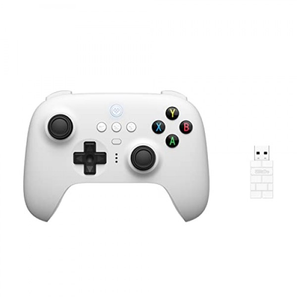 8Bitdo Ultimate 2.4g 무선 컨트롤러(Windows, Android 및 Raspberry Pi용 충전 도크 포함)(흰색)
