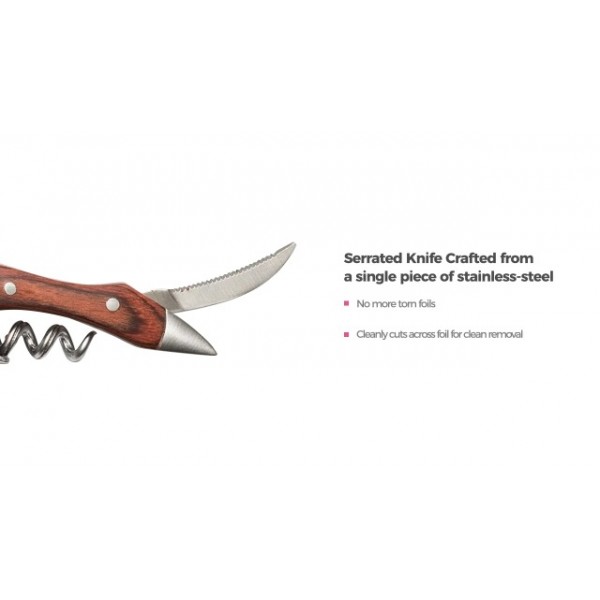 Coutale Sommelier의 프레스티지 웨이터 와인 병따개 - 로즈우드 - 프랑스 특허 스프링 장착 더블 레버 와인 오프너 - 바텐더 및 선물용 훌륭한 수동 코르크 따개