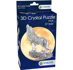 HCM Verlag 59181 크리스탈 울프 퍼즐 37피스 블랙, 멀티컬러