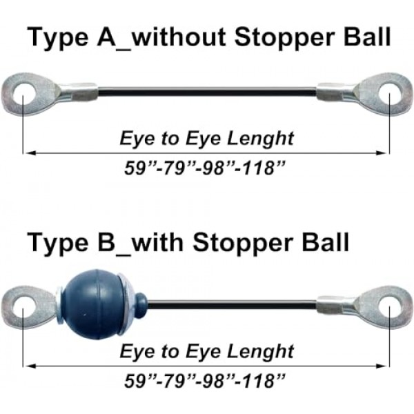 Mi Metty 피트니스 풀리 케이블, 조정 가능한 홈 체육관 케이블 풀리 시스템 도르래 기계 액세서리 용 교체 피트니스 케이블, 홈 체육관 용 두꺼운 5mm 헤비 듀티 풀리 케