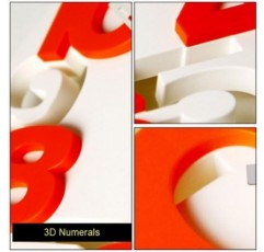 GMMH 3 D디자인 모던 월 클락 8808 키친 클락 욕실 클락 오피스 클락 장식 침착(화이트 오렌지)