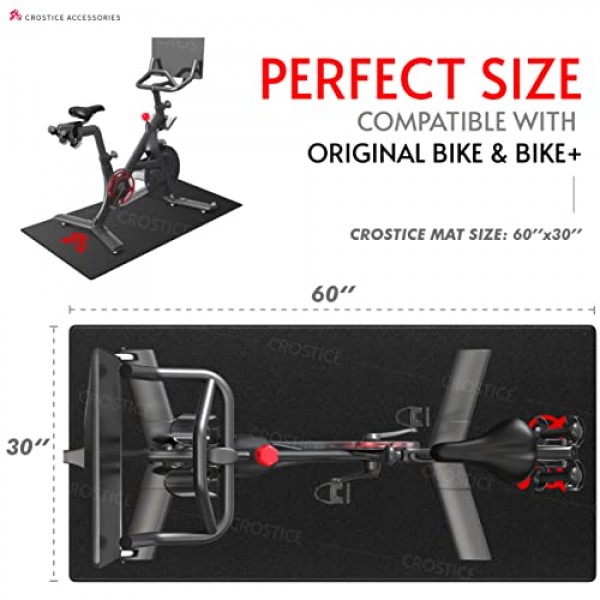 Peloton Original Bike Plus & Treadmill & Row와 호환되는 Crostice 자전거 트레이너 매트, 업그레이드 두께 6mm, 자전거 트레이너용, 나무 바닥 카펫 보호, 사이클링 홈 체육관용 액