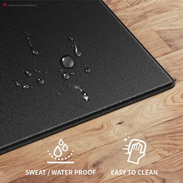 Peloton Original Bike Plus & Treadmill & Row와 호환되는 Crostice 자전거 트레이너 매트, 업그레이드 두께 6mm, 자전거 트레이너용, 나무 바닥 카펫 보호, 사이클링 홈 체육관용 액