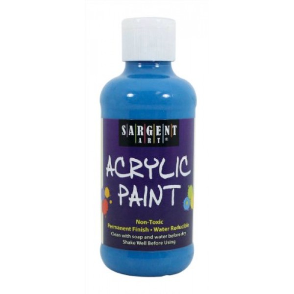 Sargent Art 22-2250 8온스 형광 아크릴 페인트, 파란색