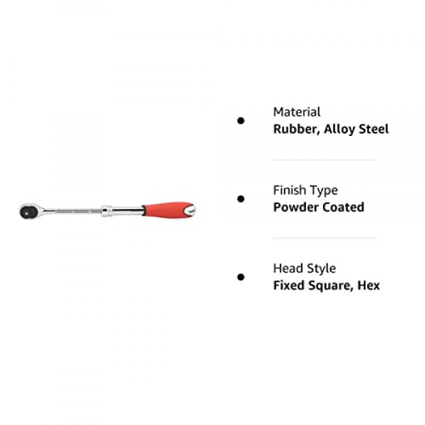 NEIKO 03067A 3/8인치 드라이브 확장형 래칫 핸들, 72톱니 양면 래칫팅 기능, 8 1/2~12 3/8인치 확장