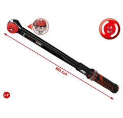 KS Tools 516.1402 1/4 인치 Ergotorque® 정밀 래칫 토크 렌치 로터리 노브, 1-5 Nm