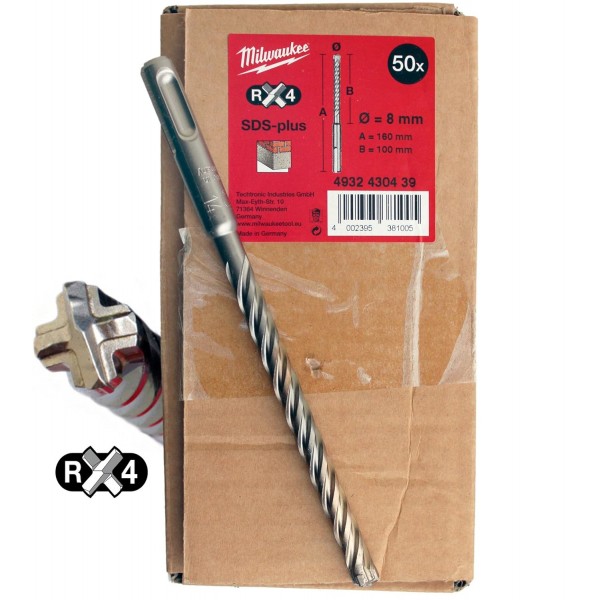 밀워키 Broca SDS-Plus MX4 8x160-50uds