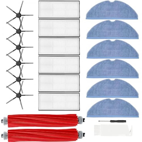 Xiaomi Roborock S7 S7 Plus S7 MaxV S7 MaxV Plus T7 T7S 로봇 공학, 2 메인 브러시, 6 필터, 6 걸레 천, 6 사이드 브러시, 1 청소 도구 용 ILOSCIE S7 교체 부품 키트