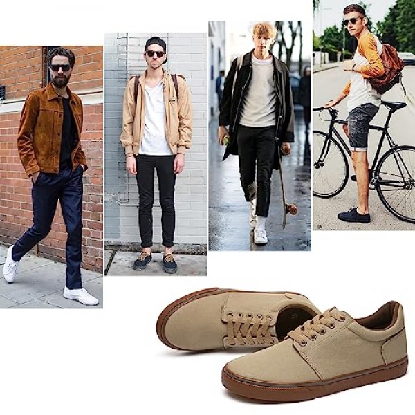 Hash bubbie Mens 캔버스 신발 클래식 남성 캔버스 스니커즈 로우 탑 테니스 신발 레이스 업 편안한 스케이트 캐주얼 신발