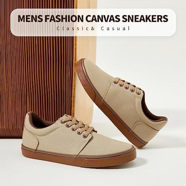 Hash bubbie Mens 캔버스 신발 클래식 남성 캔버스 스니커즈 로우 탑 테니스 신발 레이스 업 편안한 스케이트 캐주얼 신발