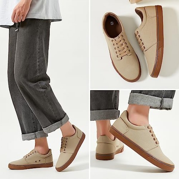 Hash bubbie Mens 캔버스 신발 클래식 남성 캔버스 스니커즈 로우 탑 테니스 신발 레이스 업 편안한 스케이트 캐주얼 신발