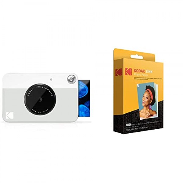 Kodak 2x3 프리미엄 Zink 인화지(100매) 및 KODAK Printomatic 디지털 즉석 인쇄 카메라 번들